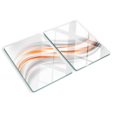 Schneidebrett mit Wellenmuster in Orange- und Grautönen