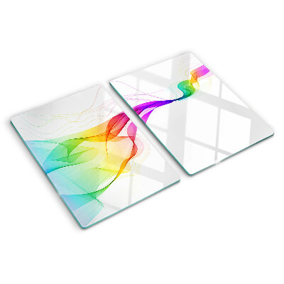 Schneidebrett Glas in Regenbogenfarben