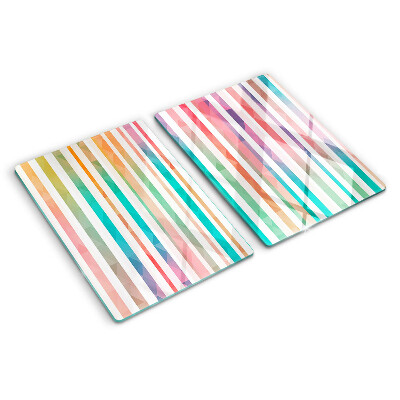 Glas schneidebrett Bunte Streifen in allen Regenbogenfarben