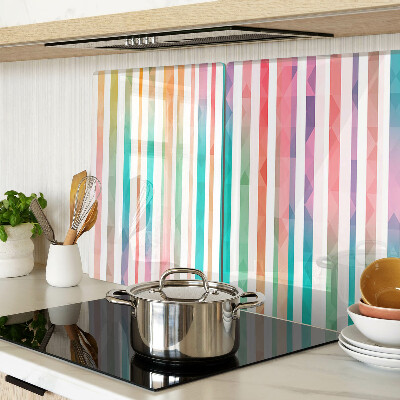 Glas schneidebrett Bunte Streifen in allen Regenbogenfarben