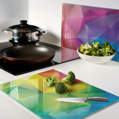 Schneidebrett Farbenfrohe Geometrie in Regenbogenfarben