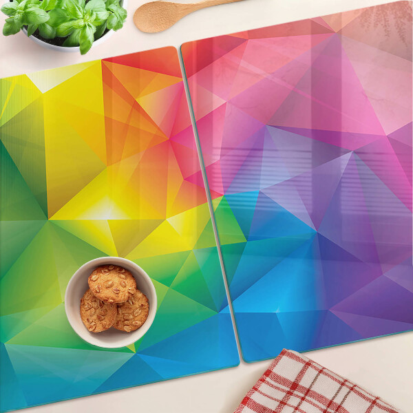 Schneidebrett Farbenfrohe Geometrie in Regenbogenfarben