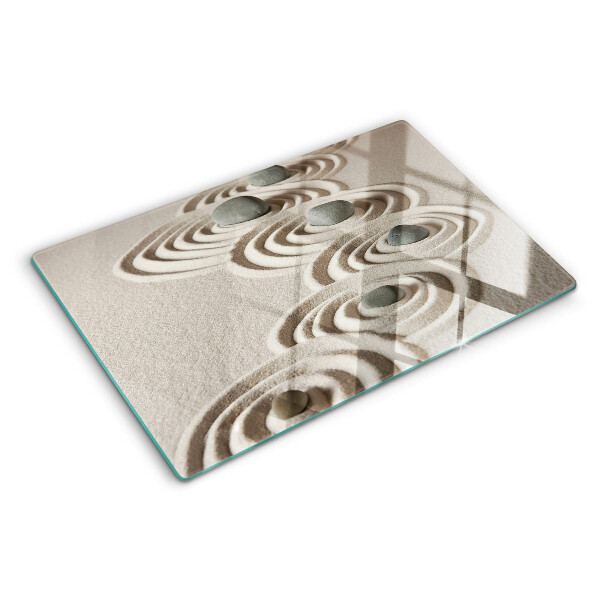 Glas schneidebrett Wellenförmige Muster im Sand