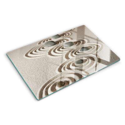 Glas schneidebrett mit wellenförmigem Muster in Sandoptik