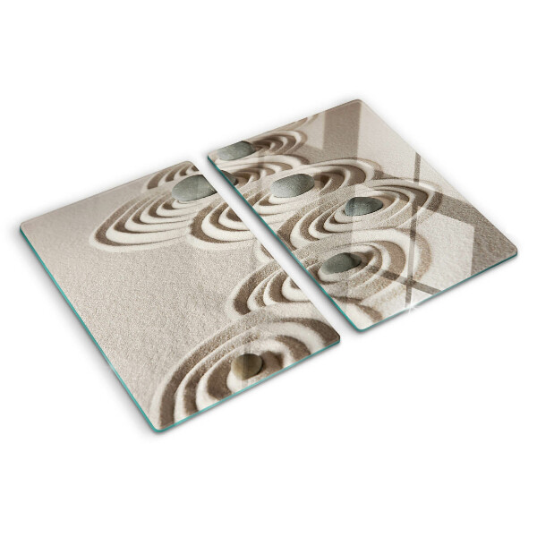 Glas schneidebrett mit wellenförmigem Muster in Sandoptik