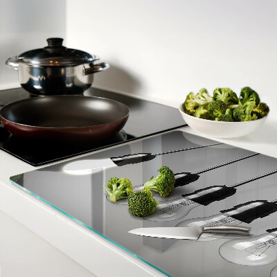 Schneidebrett mit Motiv von Glühbirnen an Kabeln