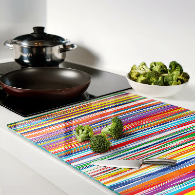 Glas schneidebrett Bunte Streifen in verschiedenen Farbtönen