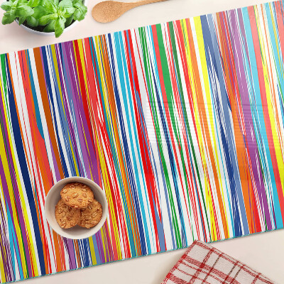 Glas schneidebrett Bunte Streifen in verschiedenen Farbtönen