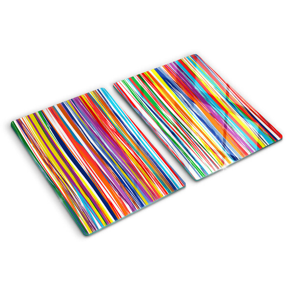 Glas schneidebrett Bunte Streifen in verschiedenen Farbtönen