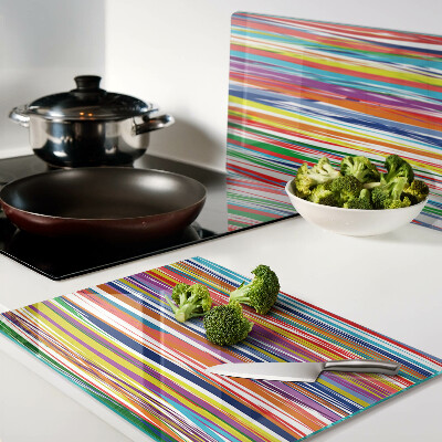 Glas schneidebrett Bunte Streifen in verschiedenen Farbtönen