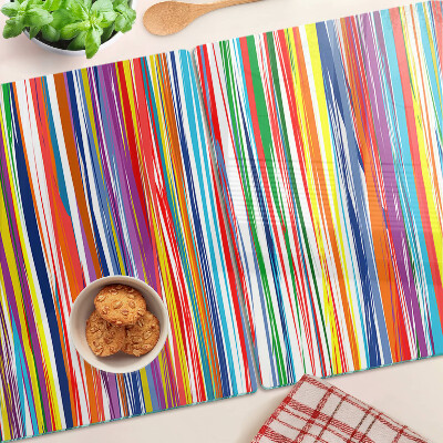 Glas schneidebrett Bunte Streifen in verschiedenen Farbtönen