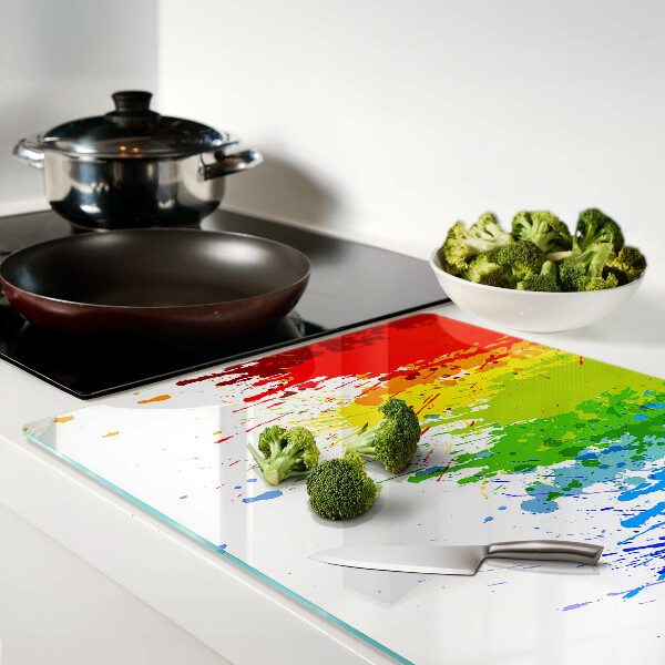 Schneidebrett glas Bunte Farbflecken