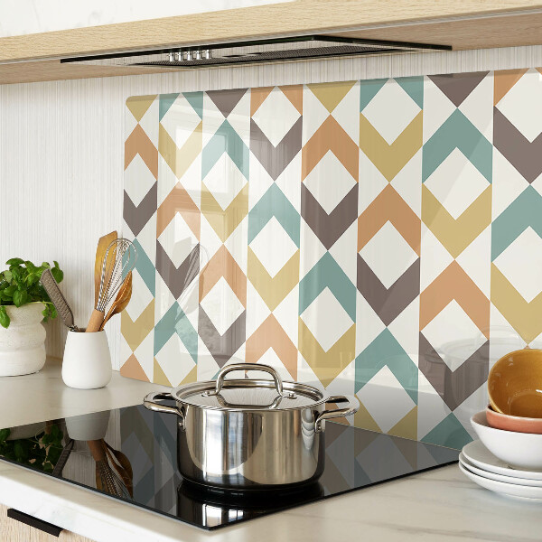 Schneidebrett glas Geometrie in Pastellfarben