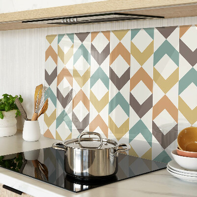 Schneidebrett Glas mit geometrischem Pastellmuster