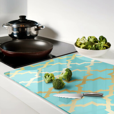 Glas schneidebrett Arabeskenmotiv in Blautönen