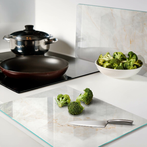 Schneidebrett glas Marmormuster mit Goldadern