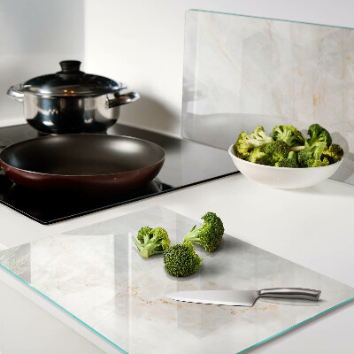 Schneidebrett Glas mit Marmormuster und goldenen Adern