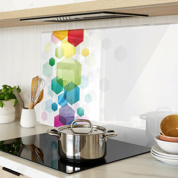 Glas schneidebrett Bunte Sechsecke im Hintergrund