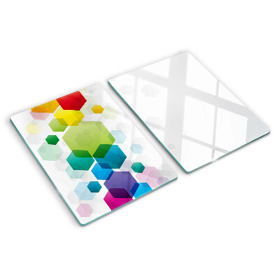 Glas schneidebrett Bunte Sechsecke im Hintergrund