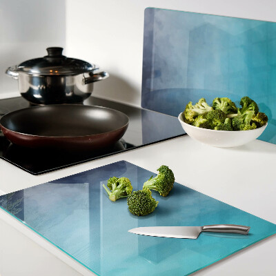 Glas schneidebrett Transparenter Nebel in Blautönen