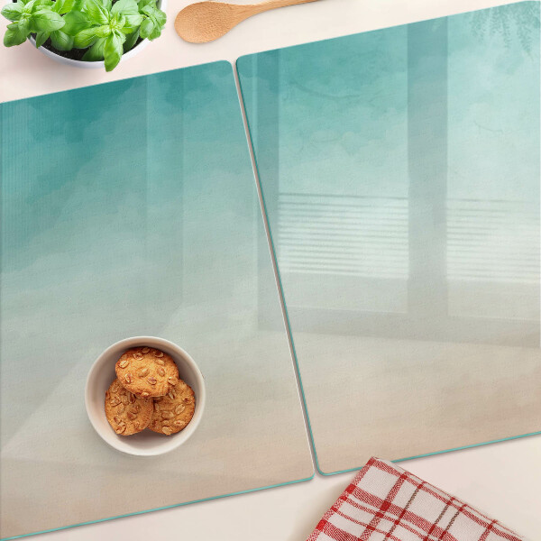 Schneidebrett mit blauem und orangefarbenem Farbverlauf