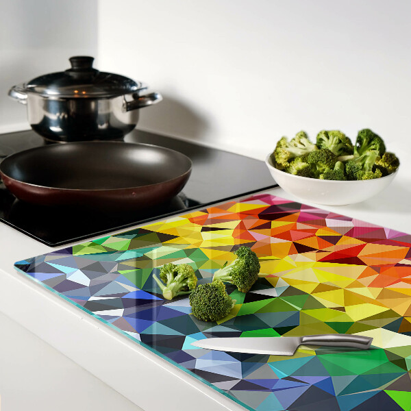 Schneidebrett glas Farbenfrohes Mosaik aus Dreiecken