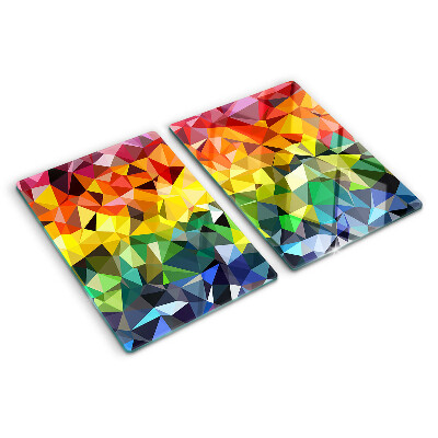 Schneidebrett Glas mit farbenfrohem Mosaik aus Dreiecken