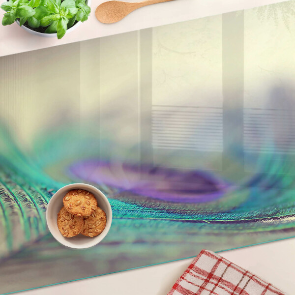 Glas-Schneidebrett mit Motiv eines Tropfens auf einem Blatt