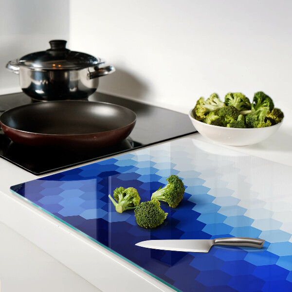 Schneidebrett Blaue Sechsecke in Farbverläufen