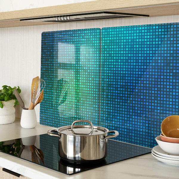 Glas-Schneidebrett mit Farbverlauf in Blautönen