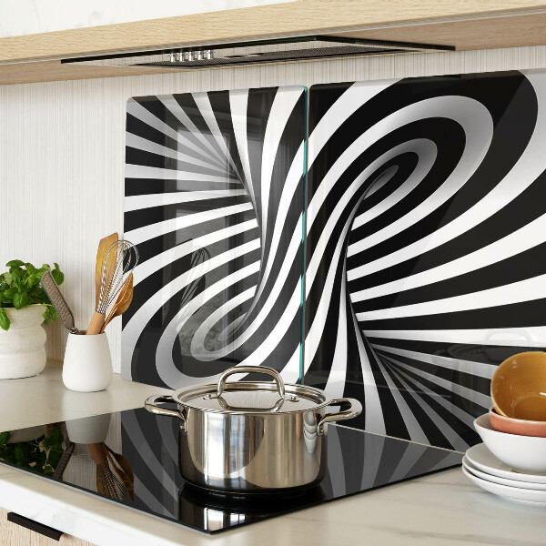 Schneidebrett mit schwarz-weißem Spiralmuster