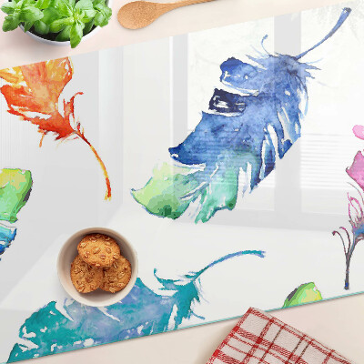 Schneidebrett Federn in Aquarell