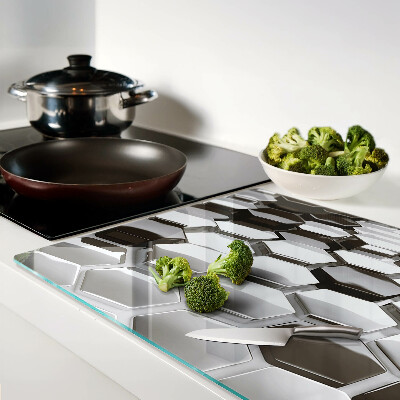 Schneidebrett glas Sechseckige Strukturen in Grautönen