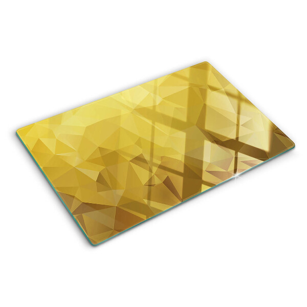 Glas schneidebrett Geometrie in Goldtönen