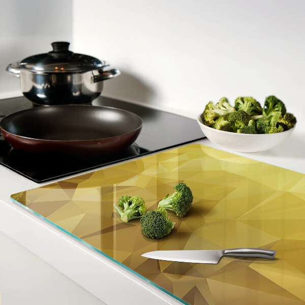 Glas schneidebrett Geometrie in Goldtönen