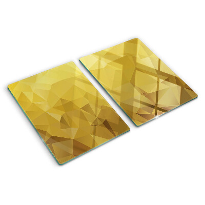 Glas schneidebrett Geometrie in Goldtönen