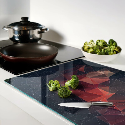 Schneidebrett mit abstraktem geometrischem Muster in Rottönen