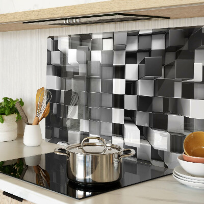 Glas schneidebrett Schachbrettmuster in Schwarz- und Weißtönen