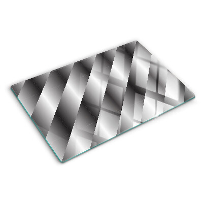 Schneidebrett Glas mit geometrischem Muster in Grautönen