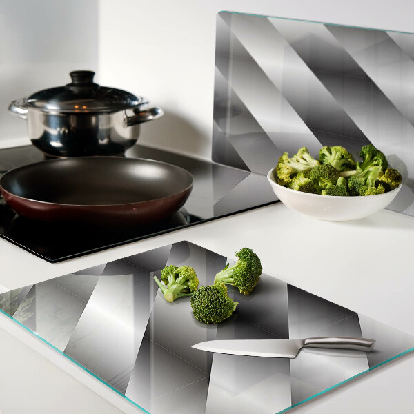 Schneidebrett glas Geometrische Muster in Grautönen