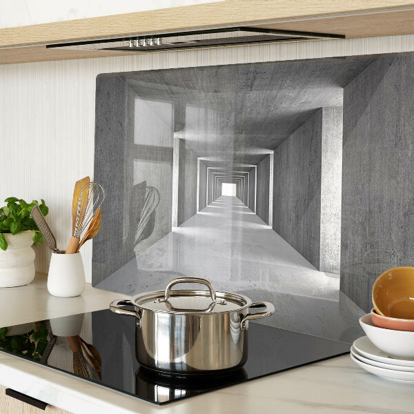 Glas Schneidebrett mit architektonischem Tunnelmotiv in Grautönen