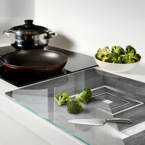 Glas Schneidebrett mit architektonischem Tunnelmotiv in Grautönen