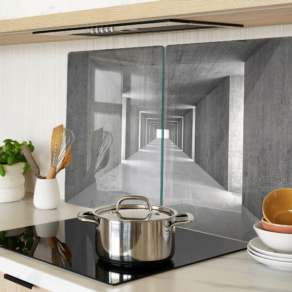 Glas Schneidebrett mit architektonischem Tunnelmotiv in Grautönen