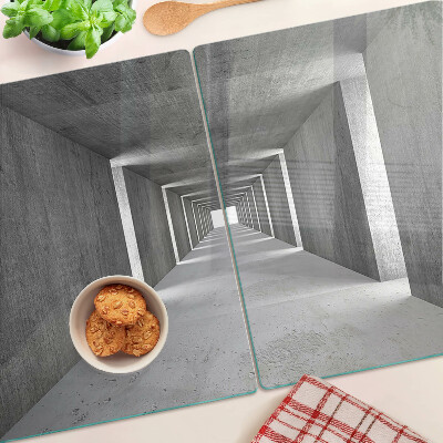 Glas schneidebrett Architektonischer Tunnel in Grautönen