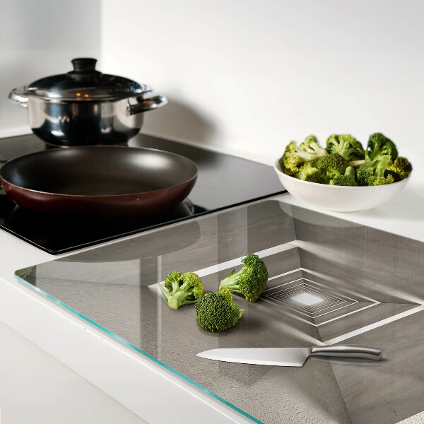 Schneidebrett glas Geometrischer Innenraum mit Tiefeneffekt