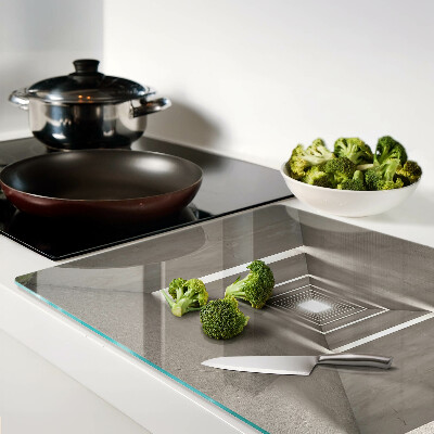 Schneidebrett Glas mit geometrischem Innenraum und Tiefeneffekt