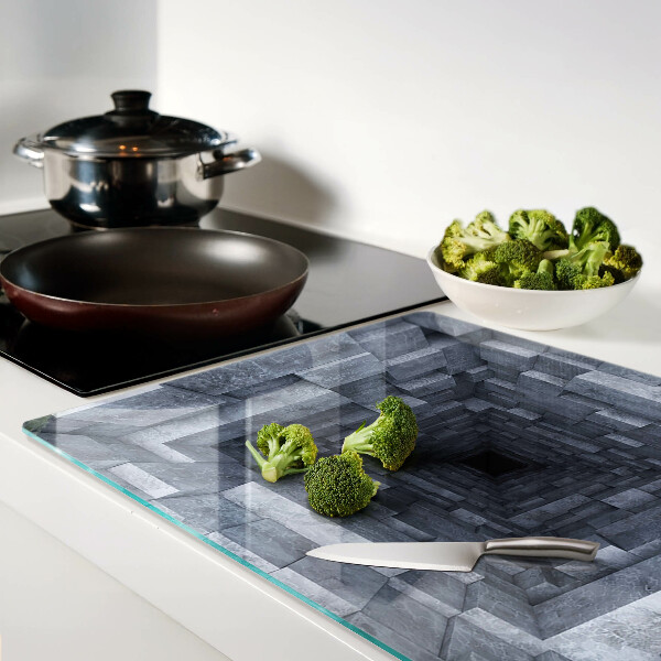 Glas schneidebrett Illusion eines tiefen Lochs