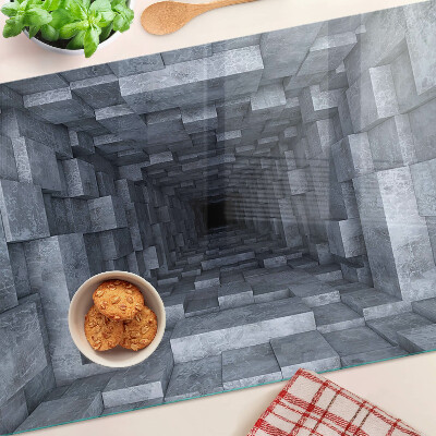 Glas schneidebrett Illusion eines tiefen Lochs