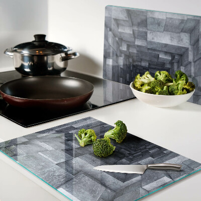 Glas schneidebrett Illusion eines tiefen Lochs