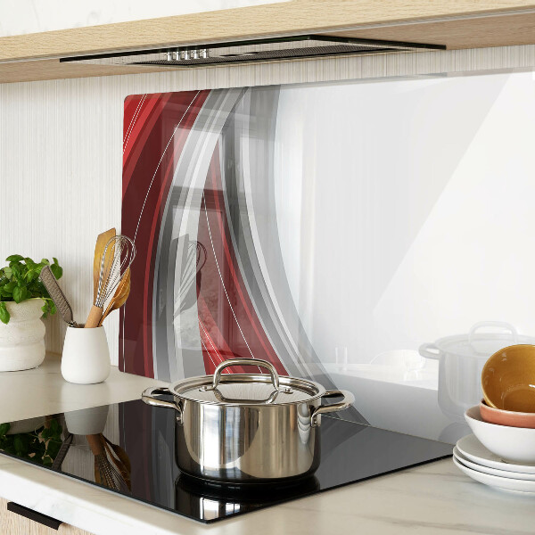 Schneidebrett mit abstrakten Wellen in Rot und Grau